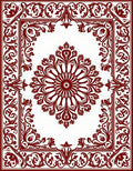 Ornate Traditional Floral Border Rug