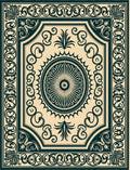 Elegant Floral Border Medallion Rug