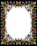 Christmas Berry Leaf Border Rug