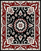 Elegant Floral And Scroll Work Rug