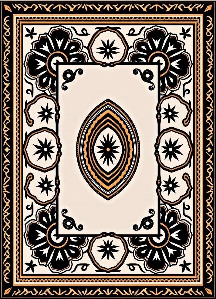 Bold Floral Eye Motif Rug