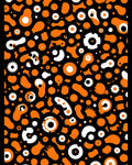 Abstract Orange White Forms Pattern Rug