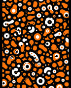 Abstract Orange White Forms Pattern Rug