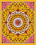 Vibrant Floral Mandala Patterned Rug
