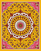 Vibrant Floral Mandala Patterned Rug