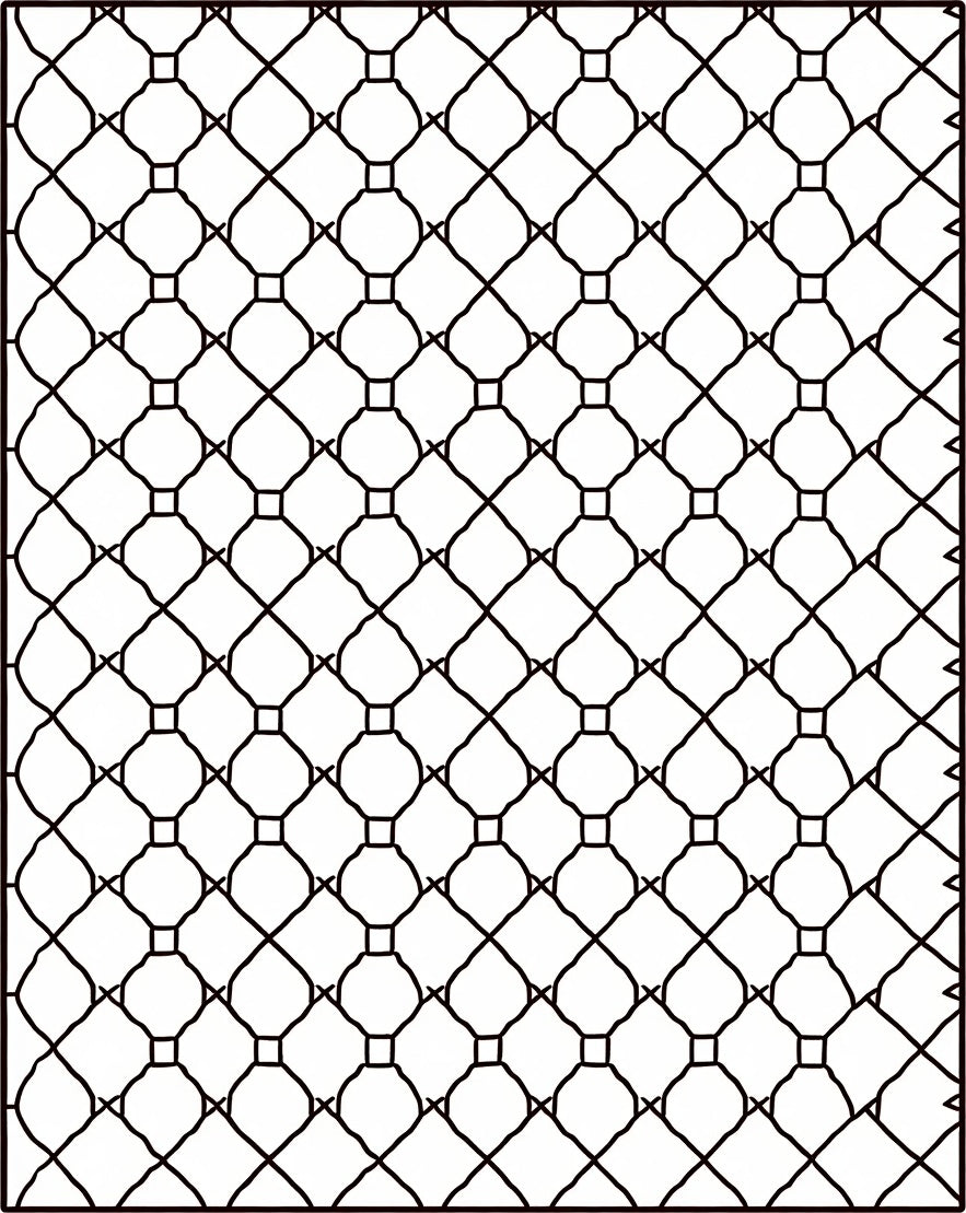 Interlocking Diamond Lattice Pattern Rug