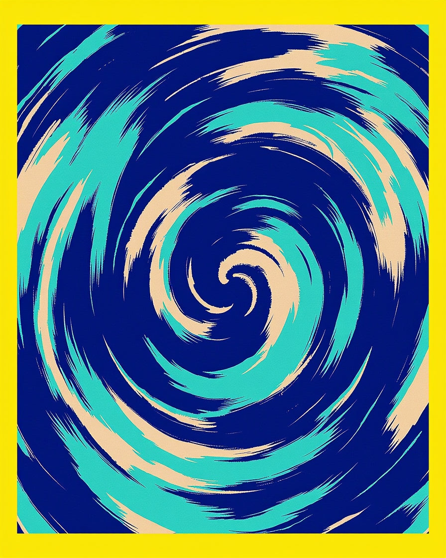 Abstract Swirl Dynamic Brushstrokes Rug