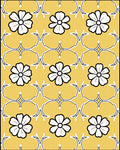 Classic Yellow Floral Silhouette Rug