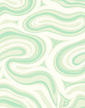 Flowing Swirls Green Cream Pattern Rug