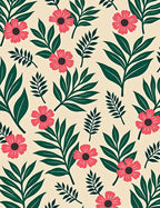 Tropical Floral Leaves Pattern Rug