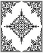 Ornate Filigree Floral Mandala Rug