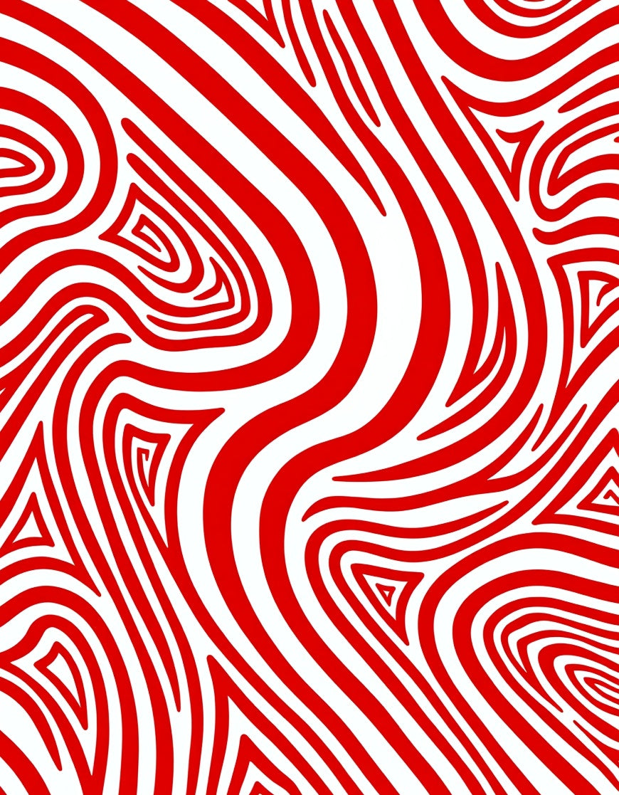 Crimson Swirl Optical Illusion Rug