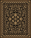 Ornate Floral Scrollwork Pattern Rug