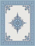 Ornate Blue Floral Medallion Rug