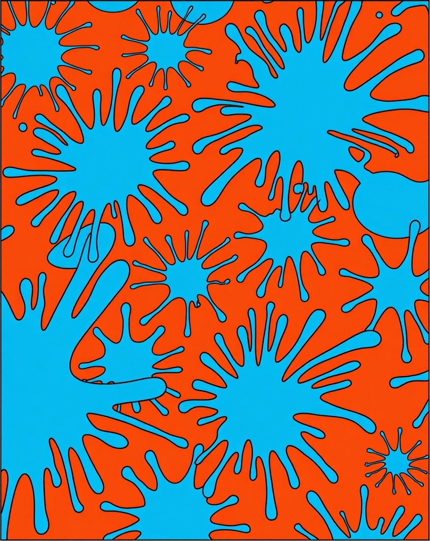 Aqua Splatter Bold Abstract Rug