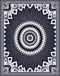 Radial Starburst Floral Pattern Rug