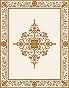 Ornate Scrollwork Medallion Pattern Rug
