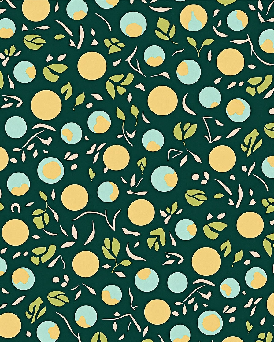 Green Earth Leaf Pattern Rug