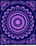 Elegant Purple Mandala Floral Design Rug