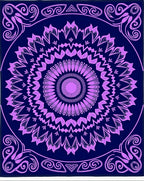 Elegant Purple Mandala Floral Design Rug