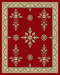 Red Floral Medallion Cream Border Rug