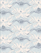Flowing Petal Pattern Light Blue Rug