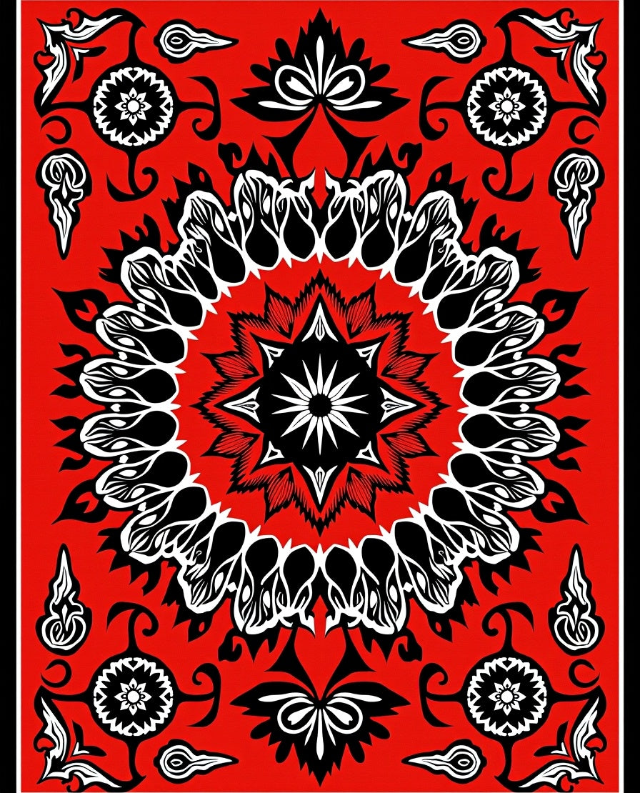 Bold Floral Mandala Pattern Rug