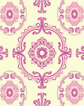 Pink Floral Baroque Pattern Rug