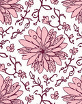 Pink Floral Vine Pattern Rug