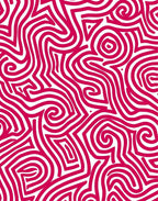Crimson Swirl Intertwined Maze Rug