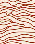 Abstract Wavy Terracotta Design Rug