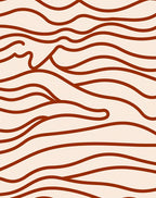 Abstract Wavy Terracotta Design Rug