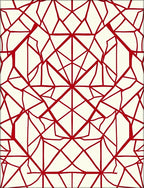 Crimson Geometric Intersecting Lines Rug