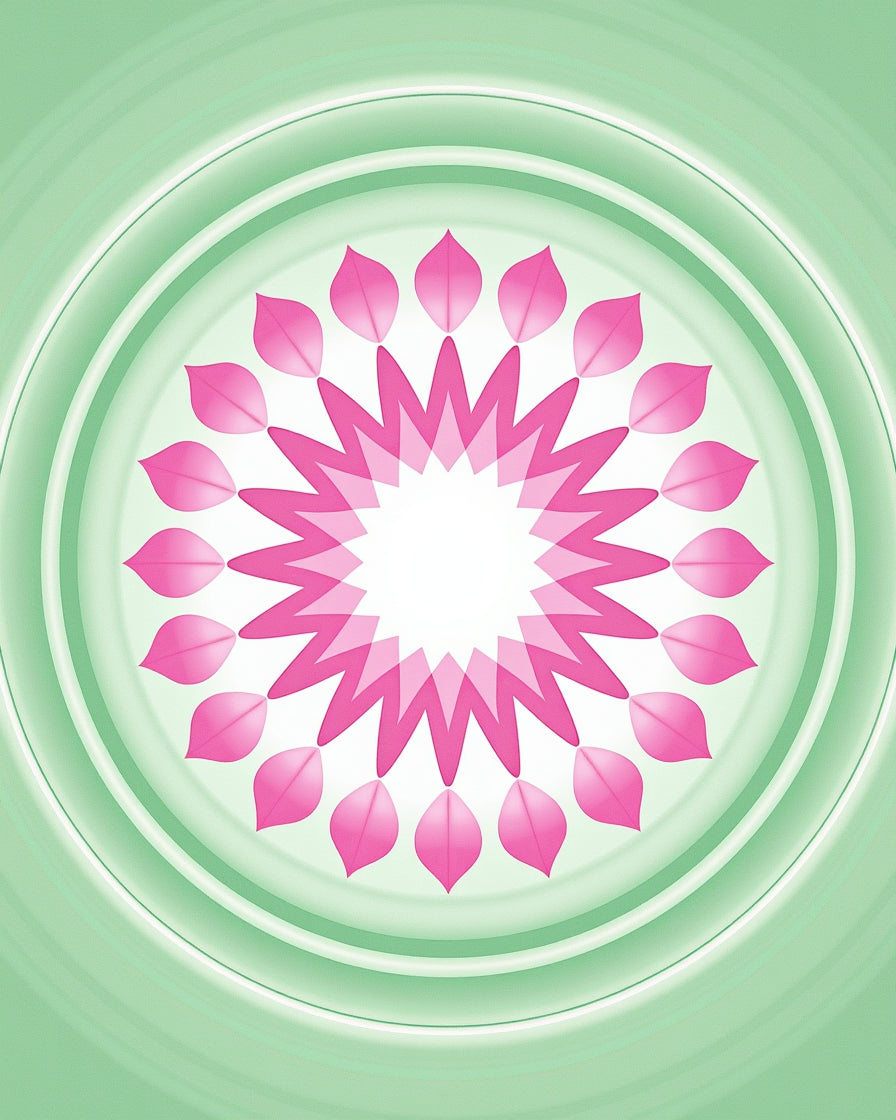 Pink Blossom Zen Mandala Design Rug