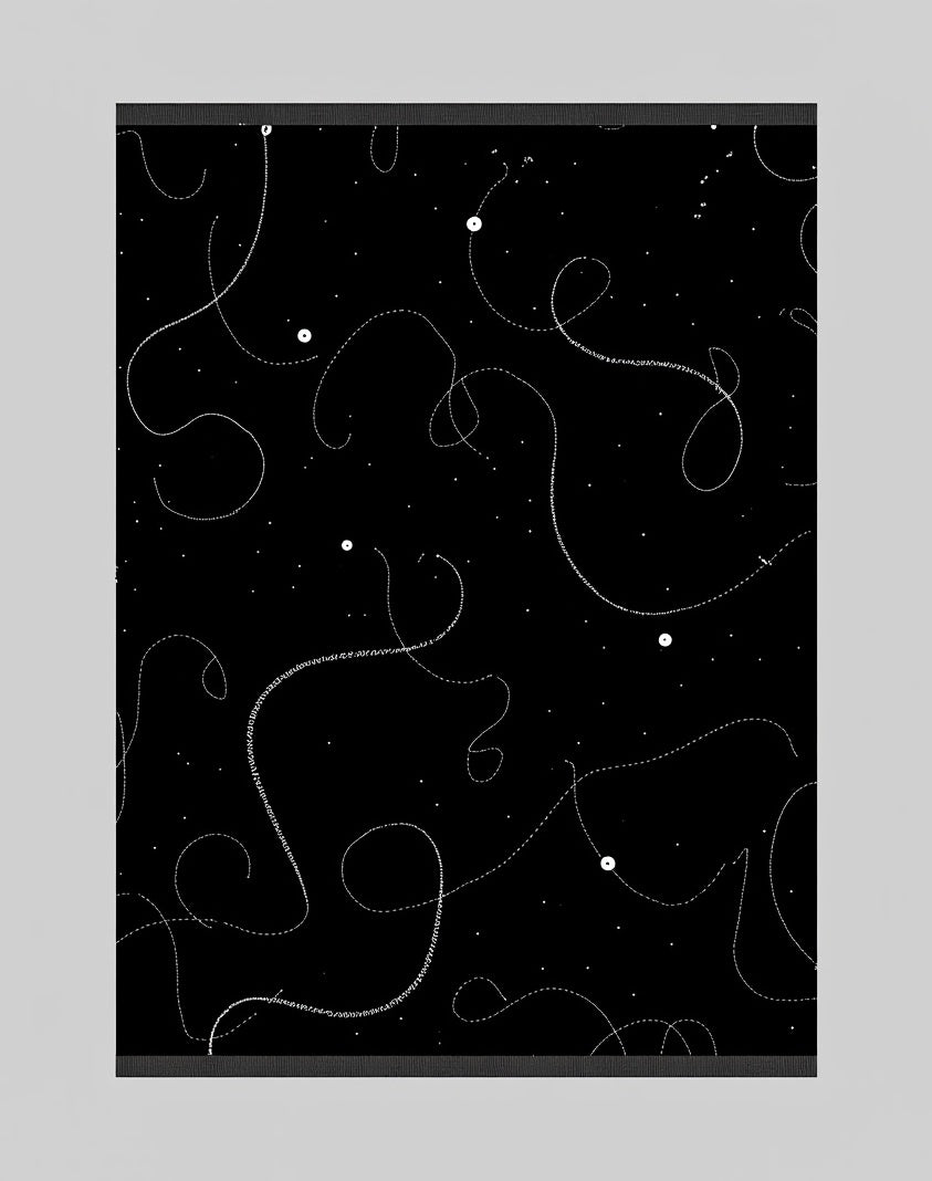 Abstract Swirls With Dots Pattern Rug