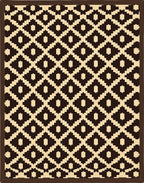 Brown Beige Diamond Geometric Pattern Rug