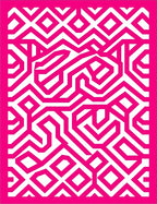 Bold Pink Geometric Maze Pattern Rug