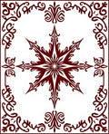 Ornate Starburst Floral Border Design Rug
