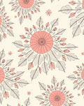 Coral Floral Leaf Pattern Design Rug