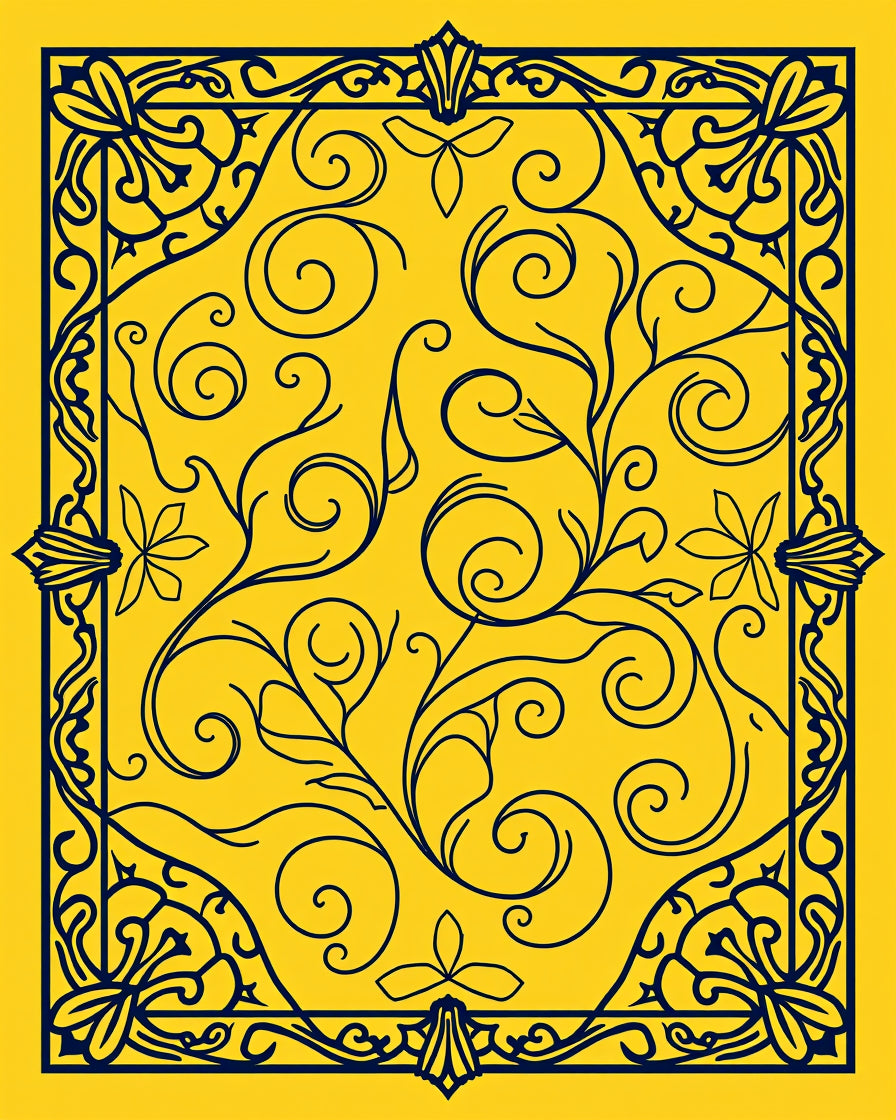 Ornate Floral Swirl Pattern Rug