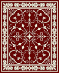 Ornate Cream Floral Vine Pattern Rug