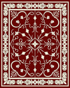Ornate Cream Floral Vine Pattern Rug