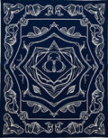 Navy White Organic Swirl Pattern Rug