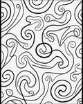 Abstract Swirls Black White Pattern Rug