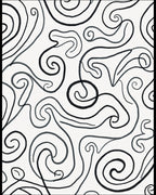 Abstract Swirls Black White Pattern Rug