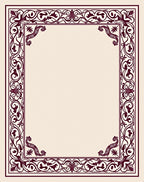 Elaborate Floral Scrollwork Border Rug