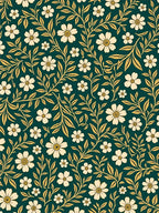 Vintage Floral Vine Pattern Tile Rug