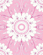 Pink Floral Mandala Inspired Pattern Rug