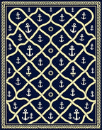 Nautical Anchor Geometric Pattern Rug