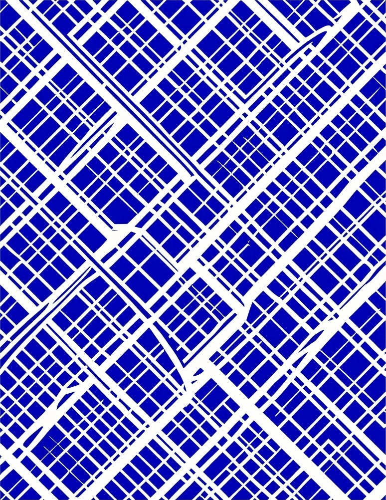 Abstract Blue White Geo Pattern Rug